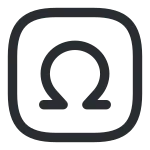 Omega Square SVG Icon